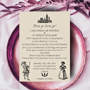 Mittelalterliche Renaissance-Gravur Hochzeit Einladung