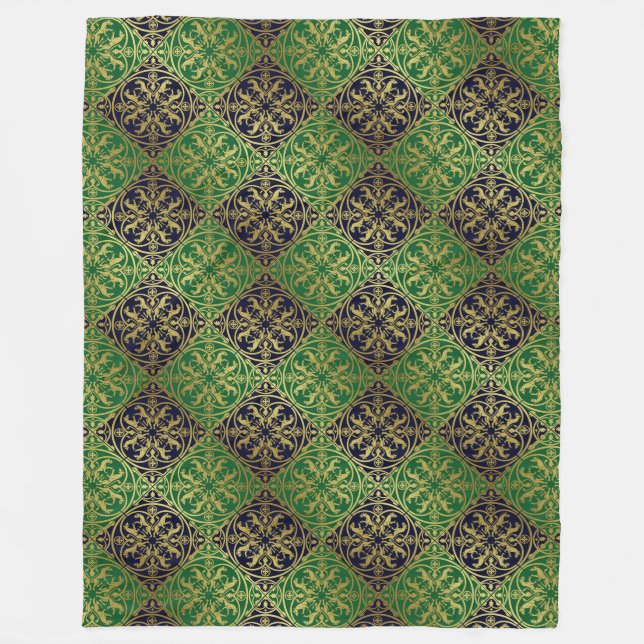 Mittelalterliche Renaissance Herald Lion Leopard M Fleecedecke (Vorderseite)