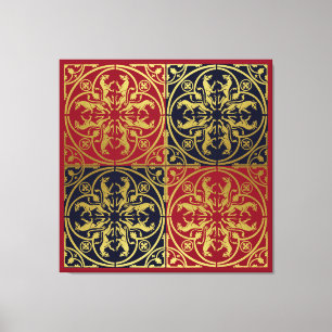 Mittelalterliche Renaissance Herald Lion Leopard M Leinwanddruck