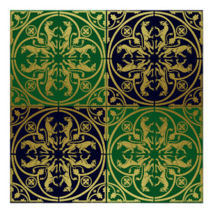 Mittelalterliche Renaissance Herald Lion Leopard M Poster