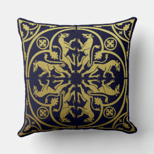 Mittelalterliche Renaissance Heraldik Löwe Leopard Kissen