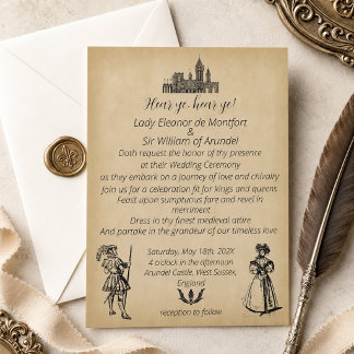Mittelalterliche Renaissance-Hochzeit auf Faux-Per Einladung
