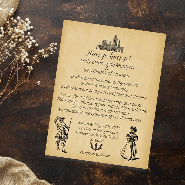 Mittelalterliche Renaissance-Imitate-Denkmal Hochz (BUDGET Medieval Renaissance Faux Parchment Wedding
Invitation)