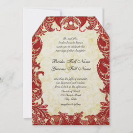 Mittelalterliche Renaissance - Rote Vintage Paisle Einladung