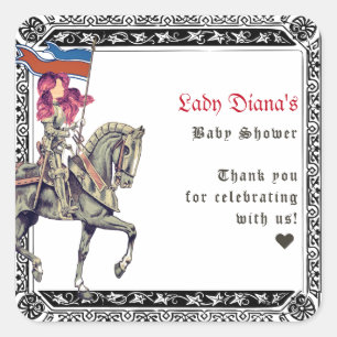 Mittelalterliche Renaissance W Ritter Renfaire Bab Quadratischer Aufkleber