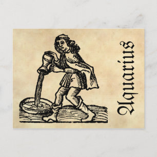 Mittelalterliche Renaissance Zodiac Symbol Aquariu Postkarte