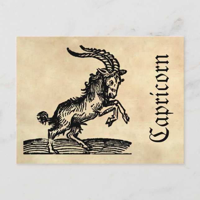 Mittelalterliche Renaissance Zodiac Symbol Caprico Postkarte (Vorderseite)