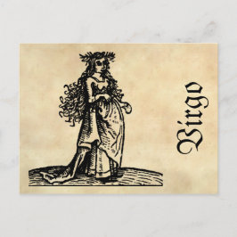 Mittelalterliche Renaissance Zodiac Symbol Virgo Postkarte
