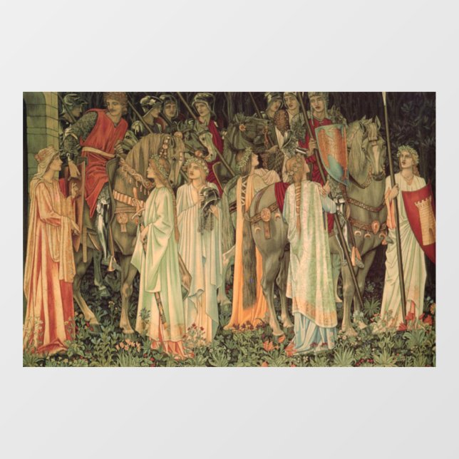 Mittelalterliche Ritter des Runden Tisches Fensteraufkleber (Blatt)