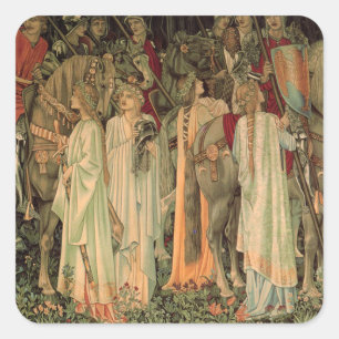 Mittelalterliche Ritter des Runden Tisches Quadratischer Aufkleber