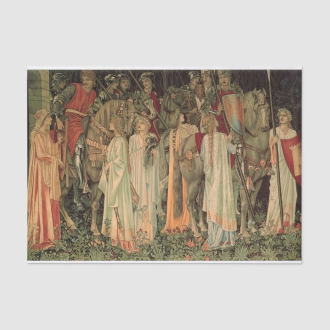 Mittelalterliche Ritter des Runden Tisches Seidenpapier (Vorderseite)