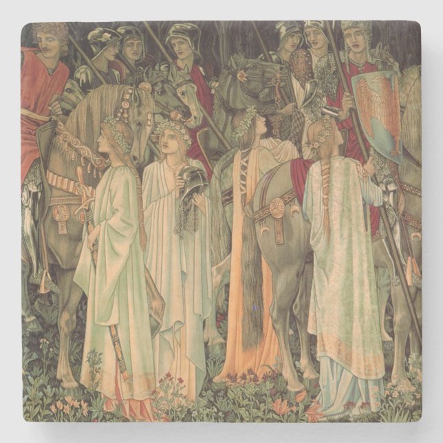 Mittelalterliche Ritter des Runden Tisches Steinuntersetzer (Vorderseite)