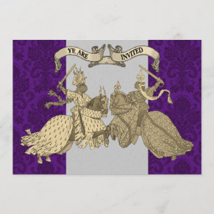 Mittelalterliche Ritter, die Einladungen Wedding