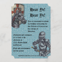Mittelalterliche Ritter-Geburtstags-Einladung Einladung