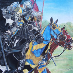 mittelalterliche Ritter jouten auf Pferden histori Puzzle
