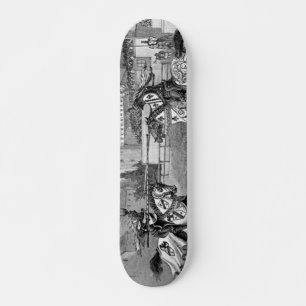 Mittelalterliche Ritter jouten Skateboard