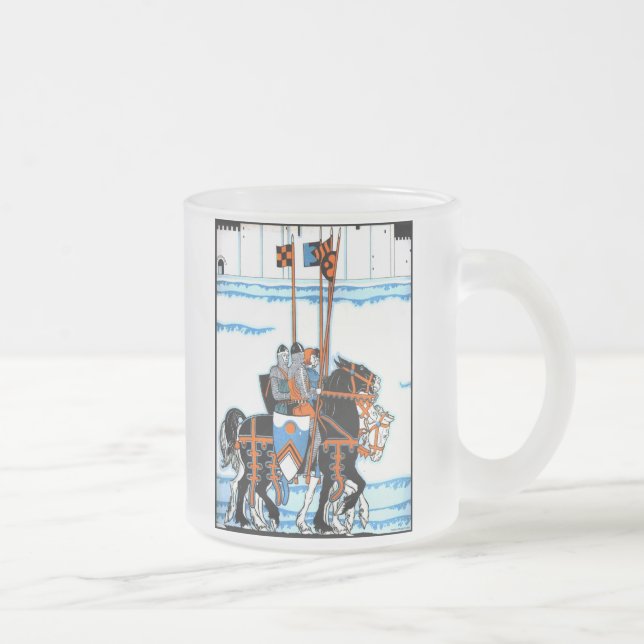 Mittelalterliche Ritter-mattierte GlasTasse Mattglastasse (Rechts)