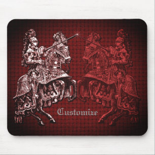 Mittelalterliche Ritter rot Mousepad
