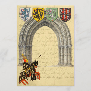 Mittelalterliche Ritter-Save the Date Karten