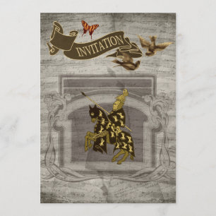 Mittelalterliche Ritter-Save the Date Karten