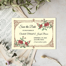 Mittelalterliche romantische Hochzeit Sichern Sie Save The Date