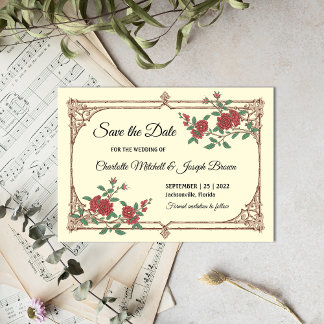 Mittelalterliche romantische Hochzeit Sichern Sie  Save The Date
