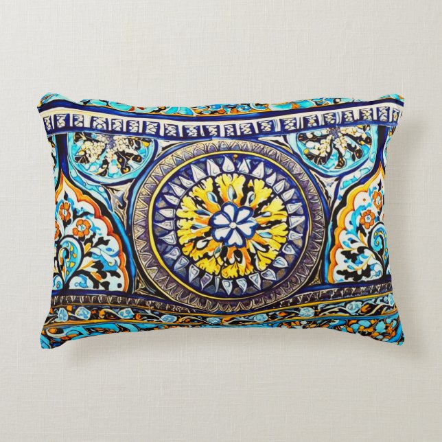 Mittelalterliche römisch-italienische Majolika Dekokissen (Vorderseite)