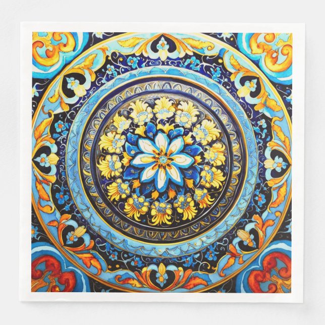 Mittelalterliche römisch-italienische Majolika Serviette (Vorderseite)