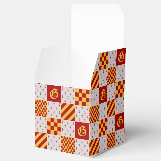 Mittelalterliche Rotgelbe Magische Fantasie Herald Geschenkschachtel (Geöffnet)