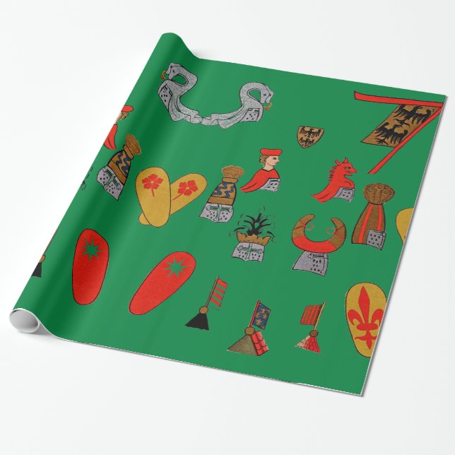 Mittelalterliche Schilder, Flaggen und Geschenkpapier (Ungerollt)