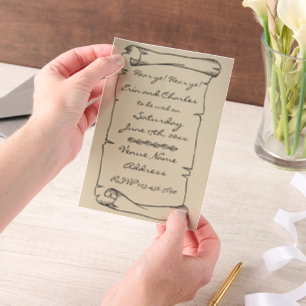 Mittelalterliche Schriftrolle Leinen Hochzeit Einl
