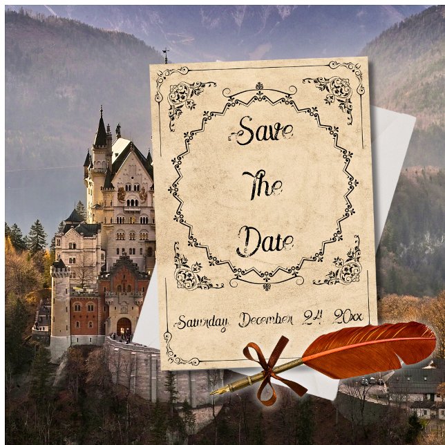 Mittelalterliche Schwarze Elegance Save the Date H (Von Creator hochgeladen)