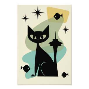 Mittelalterliche Seattle Cat Fotodruck