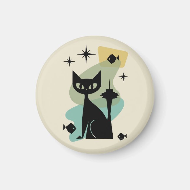 Mittelalterliche Seattle Cat Magnet (Vorne)