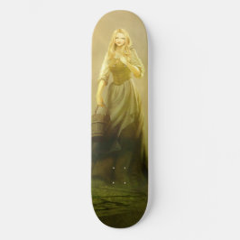 Mittelalterliche Skateboardfrau Skateboard