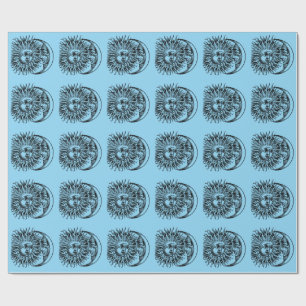 Mittelalterliche Sonne und Mond Geschenkpapier