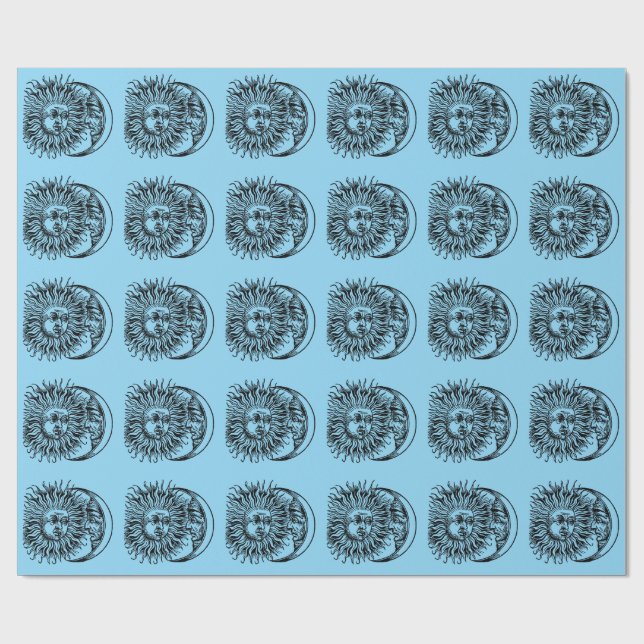 Mittelalterliche Sonne und Mond Geschenkpapier (Flach)
