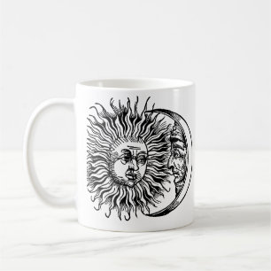 Mittelalterliche Sonne und Mond Kaffeetasse