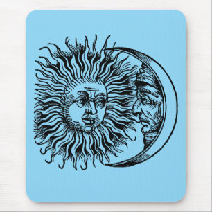 Mittelalterliche Sonne und Mond Mousepad