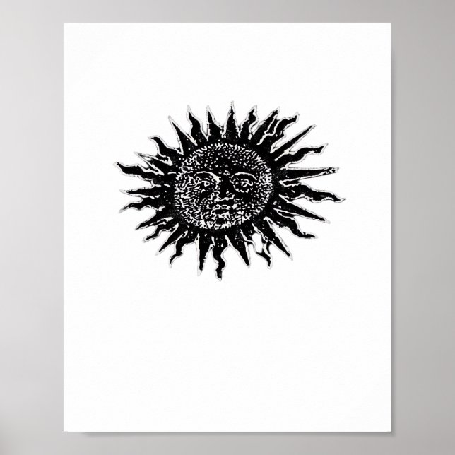 Mittelalterliche Sonnengravur - Whimsigoth Ästheti Poster (Vorne)