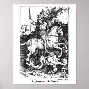 Mittelalterliche St. George und Dragon Aduloring Poster