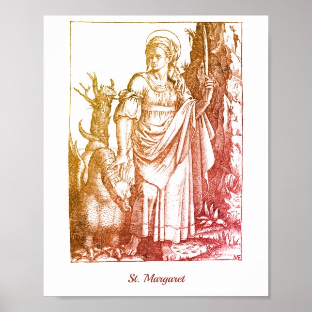 Mittelalterliche St. Margaret Renaissance Katholis Poster (Vorne)