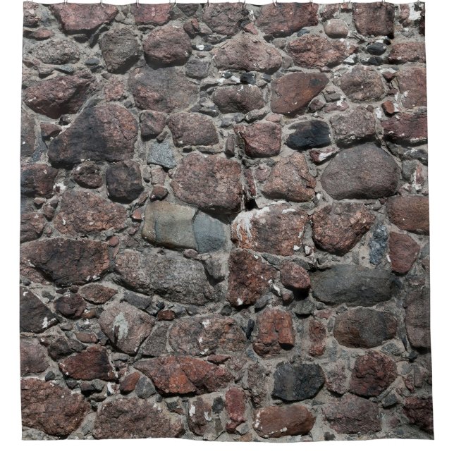 Mittelalterliche Steinmauer-Textur Duschvorhang (Vorderseite)