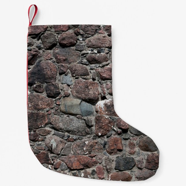 Mittelalterliche Steinmauer-Textur Kleiner Weihnachtsstrumpf (Vorderseite)