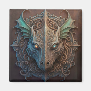 Mittelalterliche Stone Gargoyle Dragon Carving Magnet