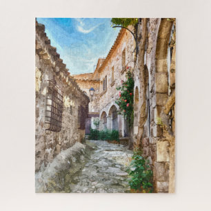 Mittelalterliche Straße in Spanien Puzzle
