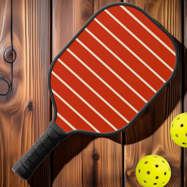 Mittelalterliche Streifen Orange Farbe des Blutes Pickleball Schläger (Von Creator hochgeladen)