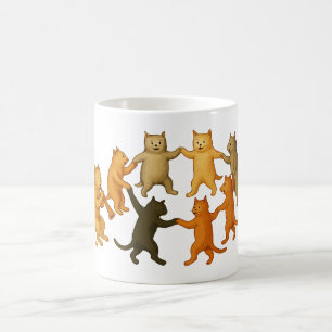 Mittelalterliche Tanzkatzen Tasse Vintag Margina