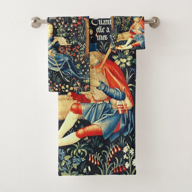 Mittelalterliche Tapisserie-Hirten und Schafe Badhandtuch Set (Insitu)