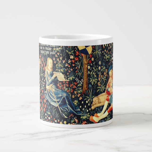 Mittelalterliche Tapisserie-Hirten und Schafe Jumbo-Tasse (Vorderseite)